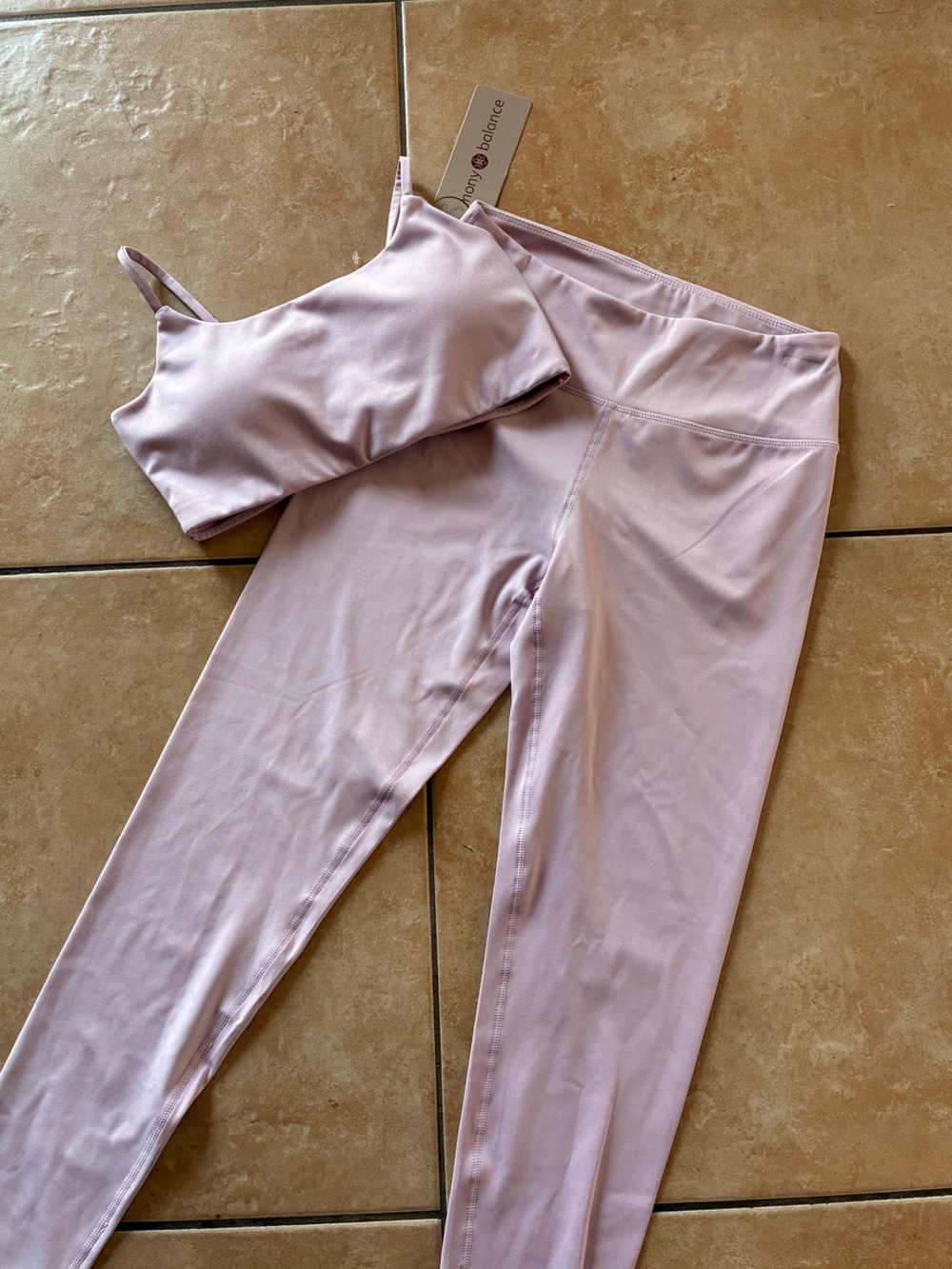 Seamless Light Pink Bralette and High-Rise Leggings Set